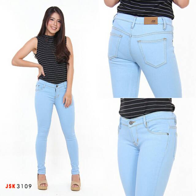 Celana Panjang Skinny Jeans Wanita /Jeans Model Pensil Cewek Melar/Denim/Trendy//Gaul/Hitam/Putih