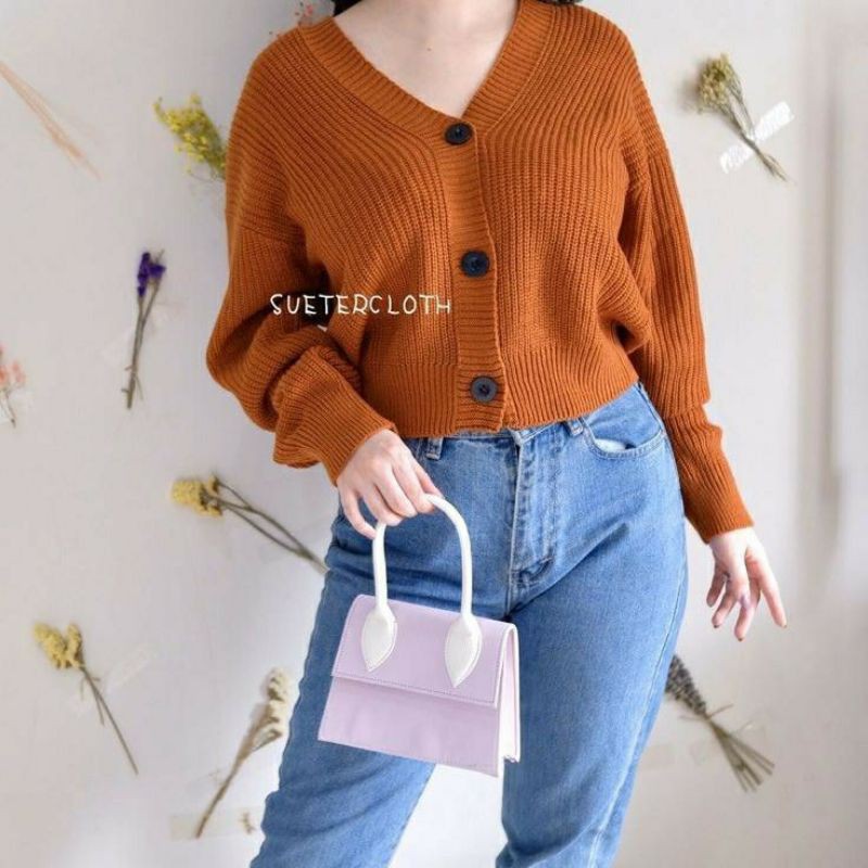 Cardigan Wanita / Cardigan Crop Rajut Premium Tebal ARSY Cardy