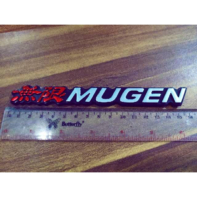 Emblem MUGEN Merah Chrome Lambang Mugen Power Jepang Merah Mugen Chrom