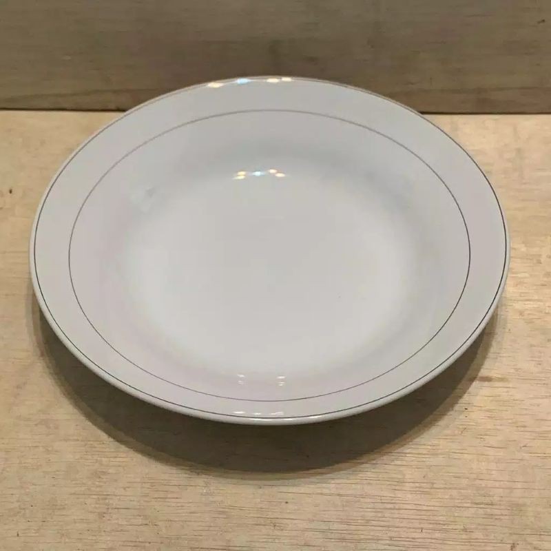 Piring Keramik Porselen Lis Emas 9" Sunbird/JM