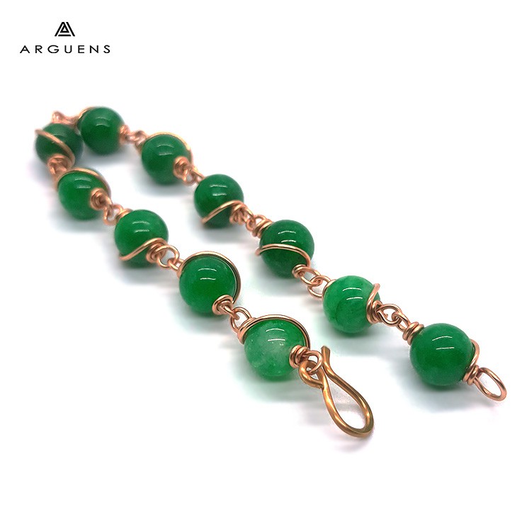 Arguens : Gelang Wanita Batu Giok Burma Lapis Emas Rose Gold-1