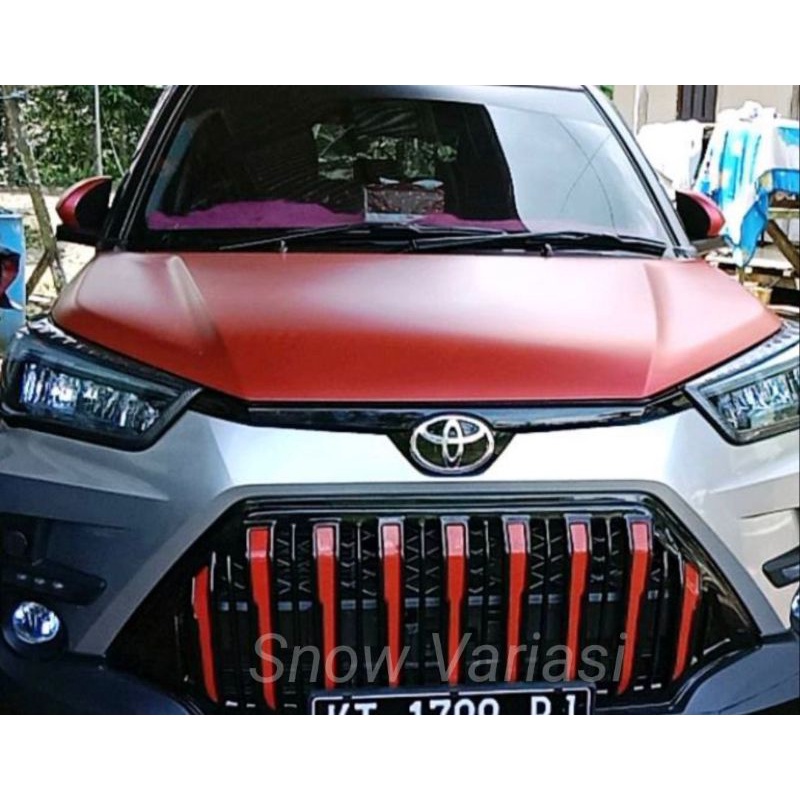 Grill Depan Toyota Raize 2021 2023 2024 Prado List Chrome Merah