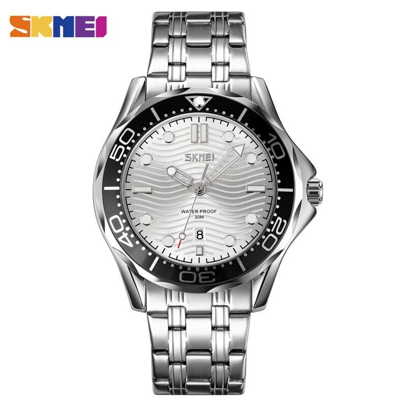 JAM TANGAN SKMEI COWOK RANTAI TYPE 9276 ORIGINAL DATE FUNCTION WATERRESISTAN/KMEI 9276 Jam Tangan Pria Analog Tali Stainless Steel Luminous Display