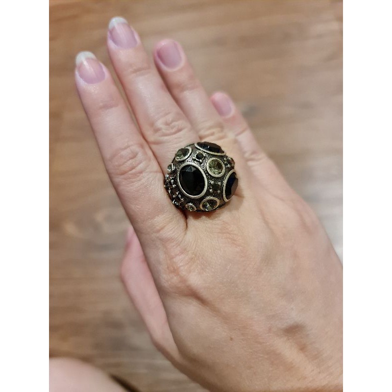 ACCESORIES WANITA CINCIN / RING FASHION IMPORT BLACK STONE