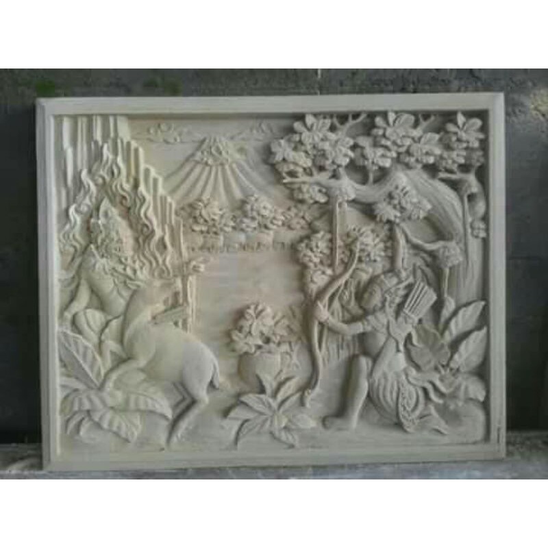relief batu alam ukiran tempel hiasan dinding batu paras jogja