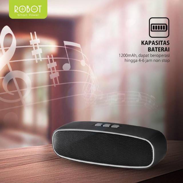 Speaker Bluetooth  Robot RB210 RB 210 Portable Wireless Super Bass Mini Stereo Original Garansi 1 Th