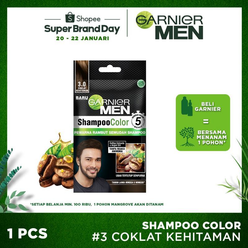 [ sachet ] Garnier Men Shampoo Color - Pewarna Rambut