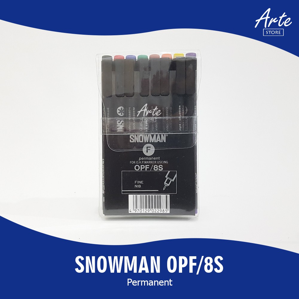 Spidol Snowman OHP OPF / OPM Set 8 Warna