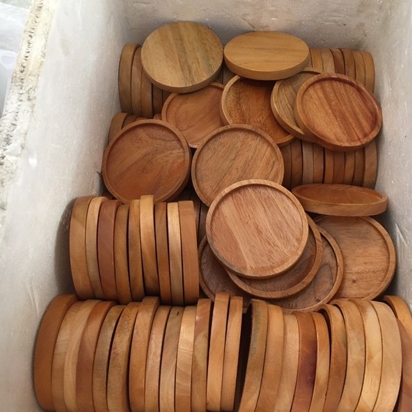 Tatakan Gelas Tatakan Kayu Alas Gelas Coakan MAHONI