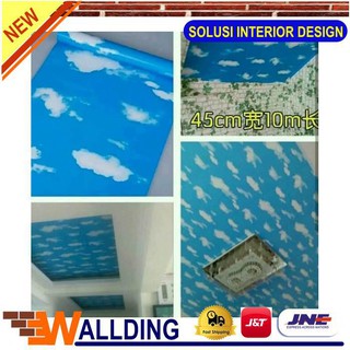  WALLPAPER  DINDING  AWAN MURAH KAMAR  TIDUR  45CM X 10M 