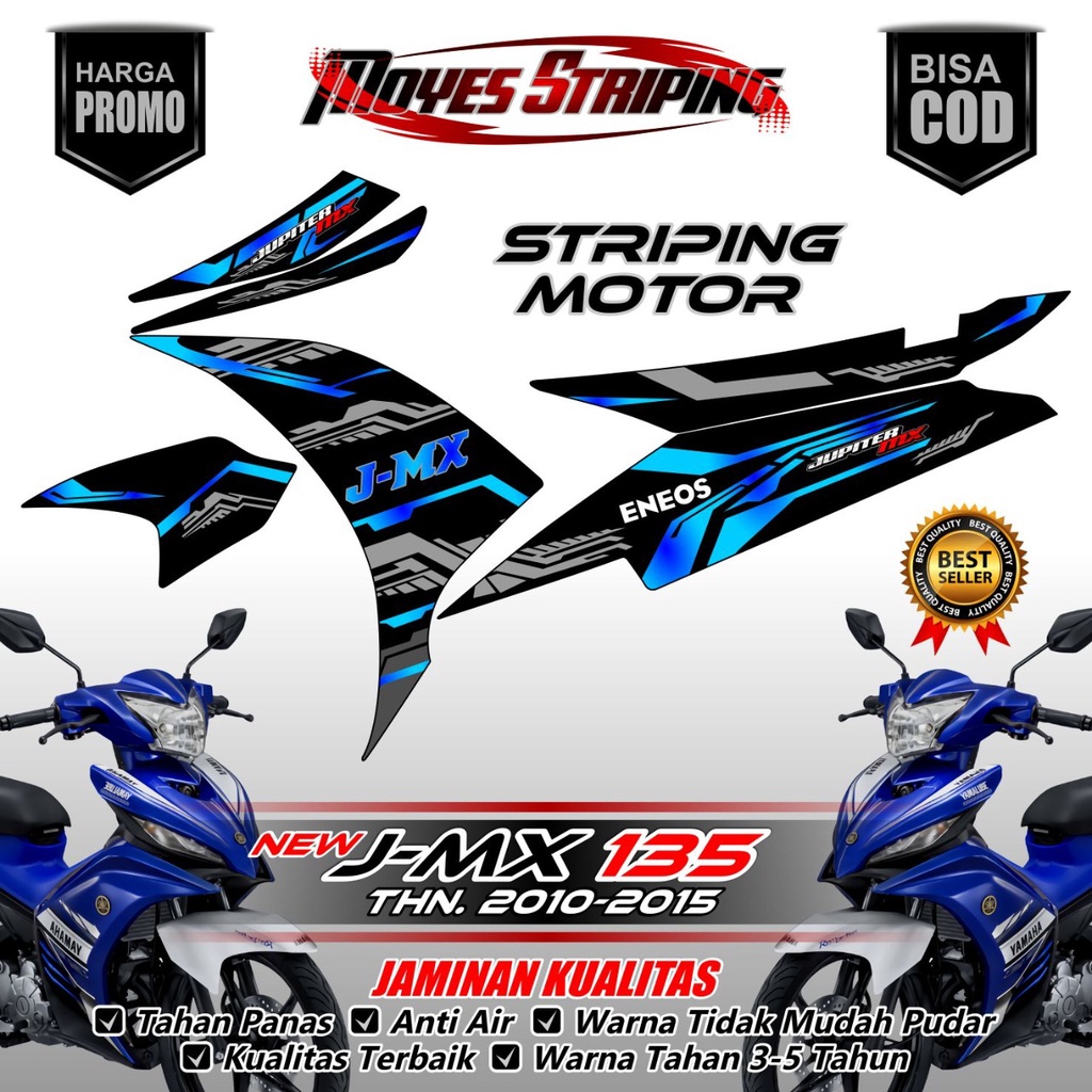 Striping Stiker Jupiter Mx New 135 - Motif Biru Variasi 001