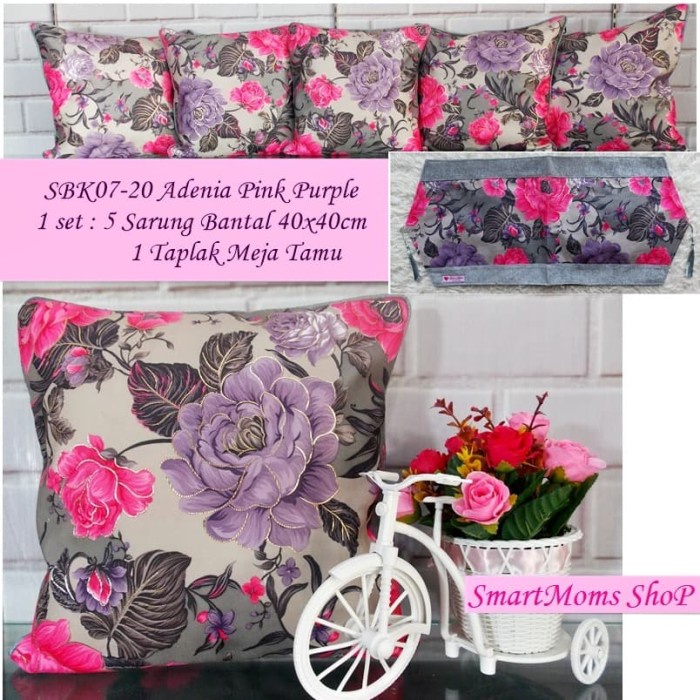 Sarung Bantal Sofa Kursi Shabby Chic Cantik Premium Sbk Pink Ungu New