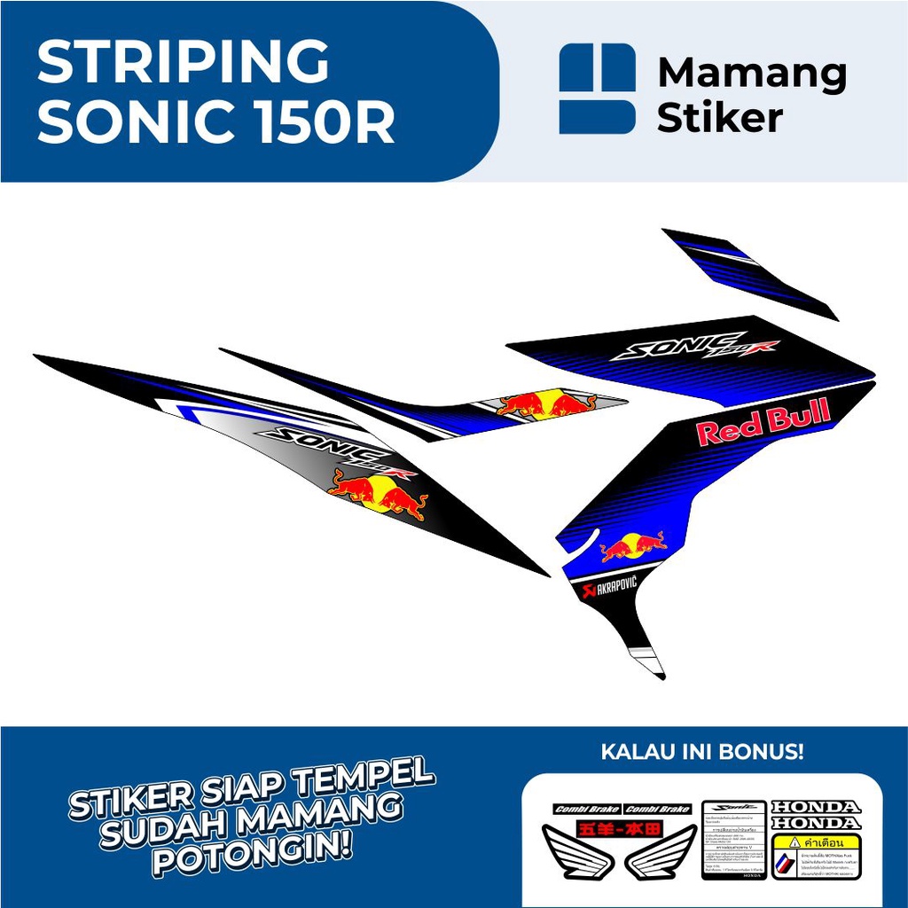 STRIPING HONDA SONIC 150R 2019 VARIASI 3/STIKER SONIC 150 REDBULL/STICKER SONIC 150R ORI/DECAL CUSTO