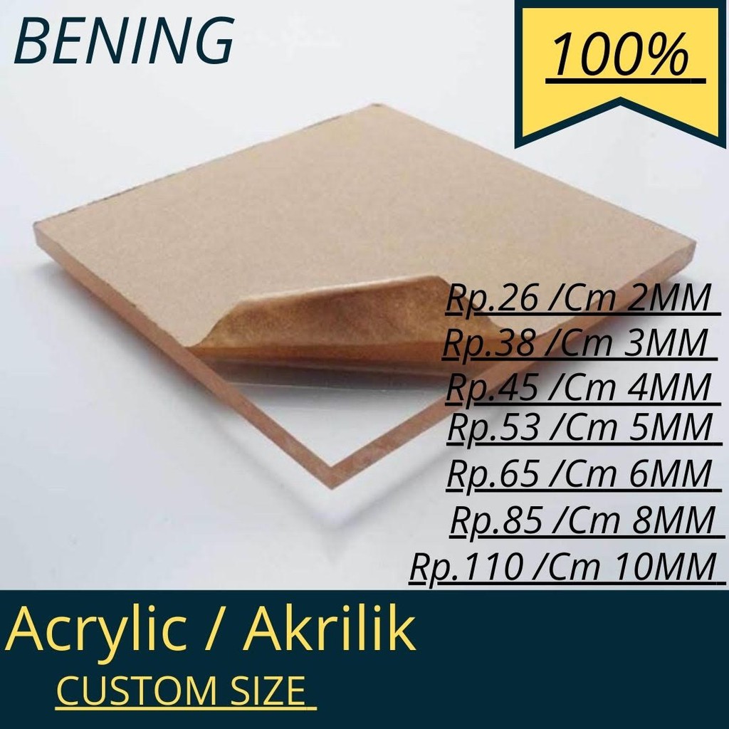 

ACRYLIC AKRILIK BENING CLEAR CUSTOM SIZE / UKURAN