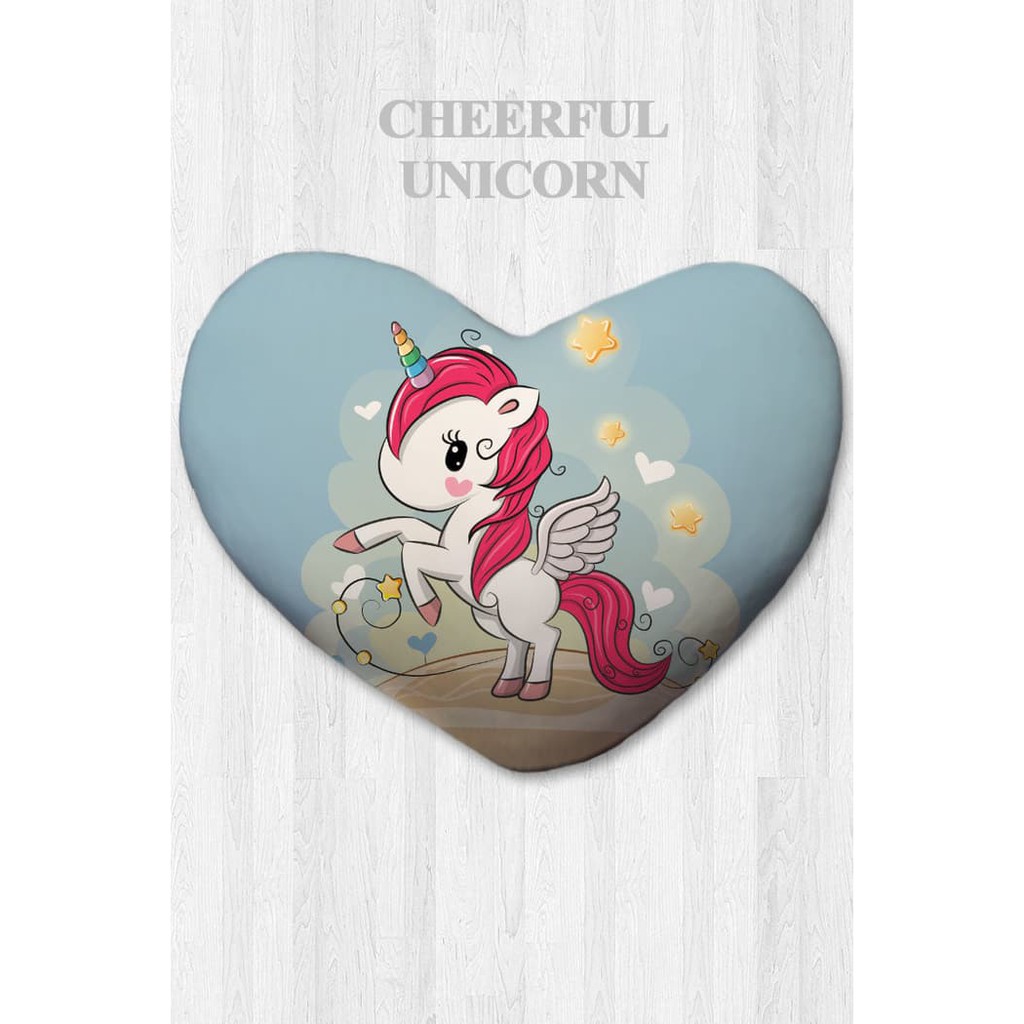

Bantal hati kado valentine Cheerful Unicorn Small