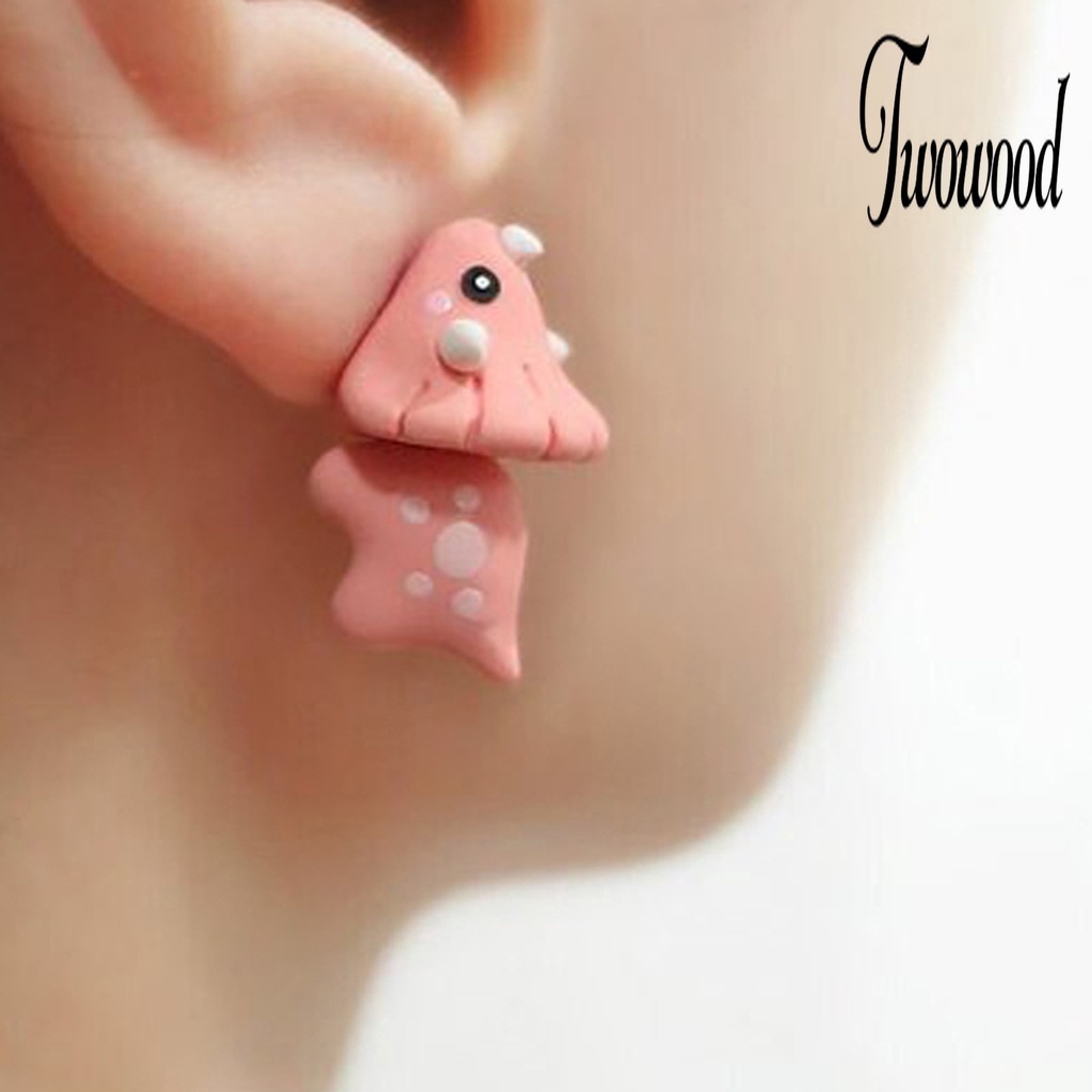 Anting Stud Bentuk Kartun Hewan 3D Bahan Alloy Untuk Wanita