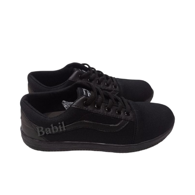 SEPATU full hitam sepatu hitam polos sepatu full black sepatu sekolah pria wanita