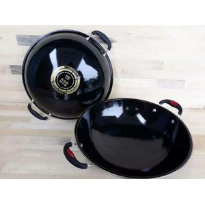 Wajan Enamel 34 36 Cm Wajan Hitam Anti Lengket Tri J Gagang Kuping Shopee Indonesia