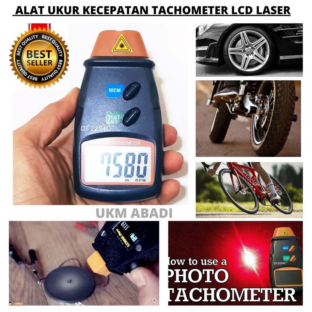 Alat Ukur Kecepatan Photo Tachometer Laser LCD Digital 100000 RPM 111147