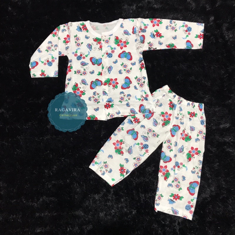 baju anak perempuan lucu murah Setelan full print 3-18bulan