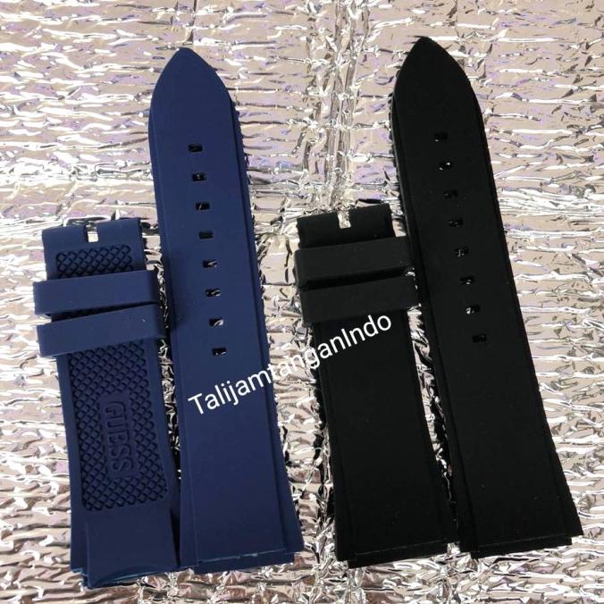 Guess Rigor Tali Strap Jam Tangan Gues Biru Hitam Cowok 22Mm Karet Terbaru
