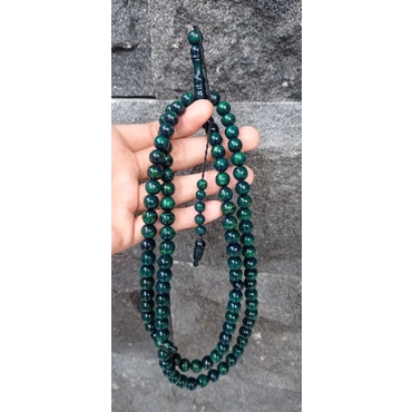 TASBIH  AKAR BAHAR TALI ARUS HIJAU 10MM/Tasbih Akar Bahar Hijau/Tasbih