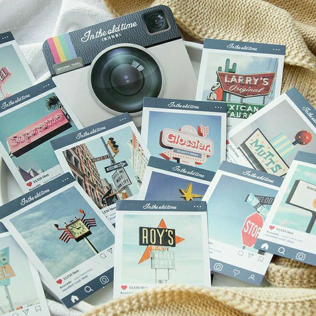 

DEIGOODS❤ 30 Pcs Sticker Insta Post Deco Aesthetic Vintage Dekorasi Bujo Journal DIY Scrapbook