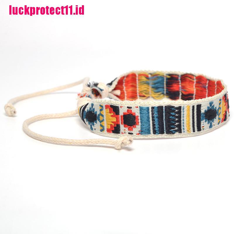 (LUCK) Gelang Tangan Tali Kepang Handmade Gaya Bohemia Etnik Untuk Wanita