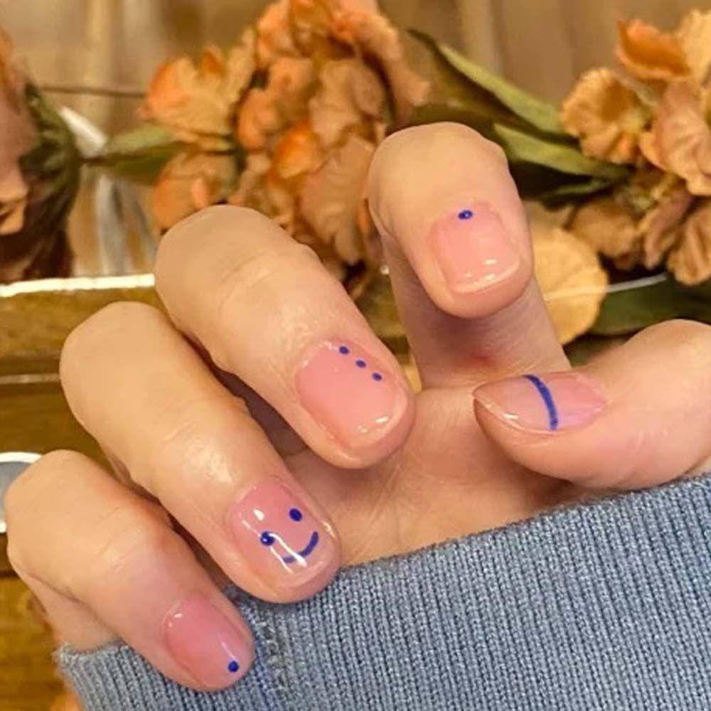 AUGUSTINA Agustina Stiker Nail Art Ultra-Tipis Smiley Face Bintang Aplikasi DIY Dekorasi Nail Art