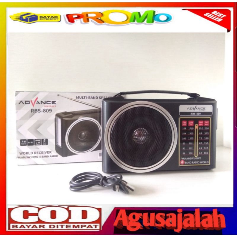 ✅Cod speaker radio cas rechargeable Radio am fm sw advance 809 original radio senter