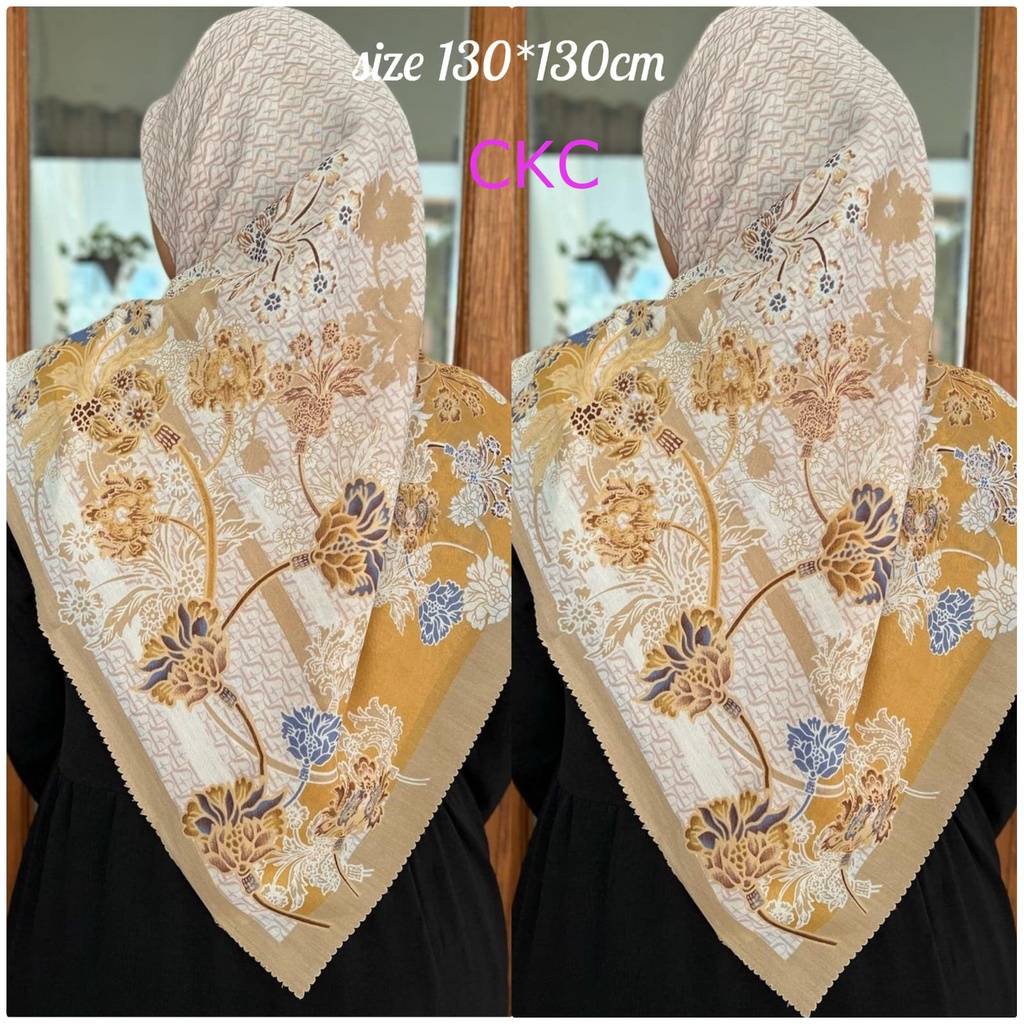 RVL7 jilbab segi empat jumbo motif ukuran 130x130 umamascarf bahan voal terbaru kerudung hijab syari