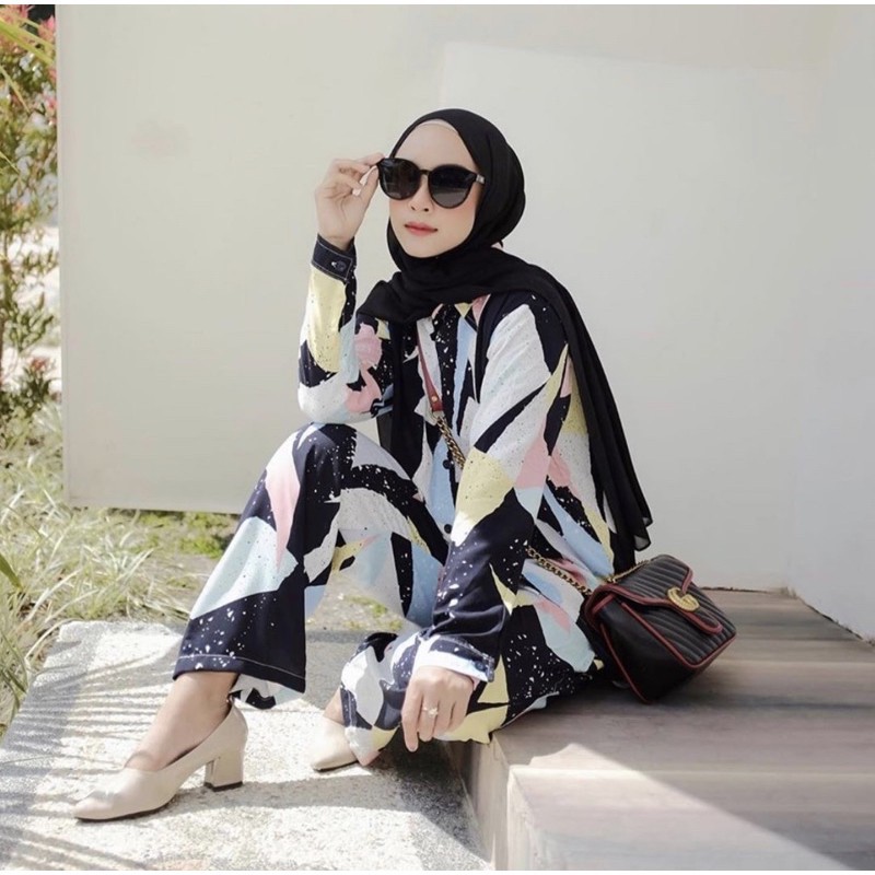 SHE NAJMA SET SETELAN MOTIF WANITA ONESET RAYON DAILY SET