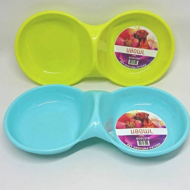 UBOWL ECOLITE / Tempat Makan Hewan Anjing Kucing Dobel Bowl Dog Cat