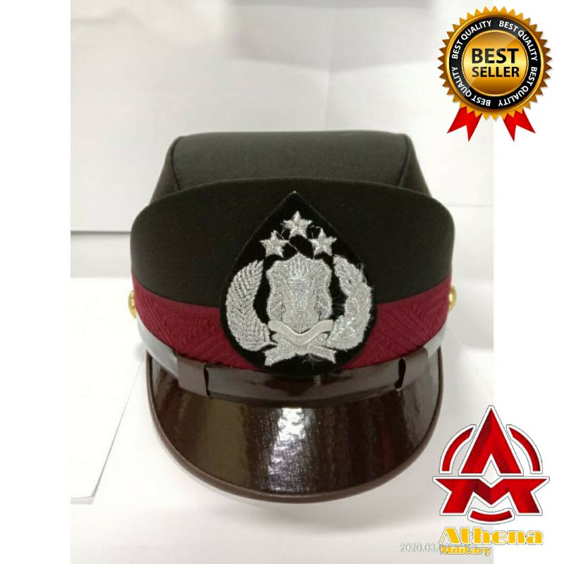 Topi Pet PDU Polwan bintara coklat |Pet PDU POLWAN BINTARA|Topi Pet PDU bintara