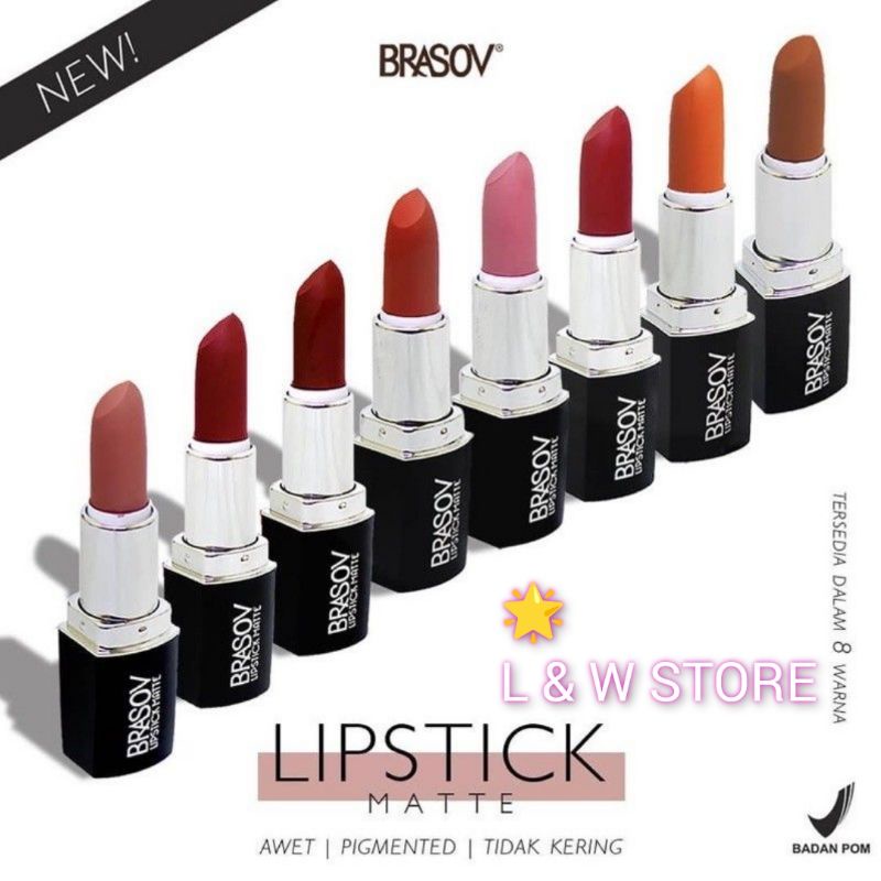 BRASOV LIPSTICK MATTE. 3,8gr/Lip Stick Brasov/BPOM