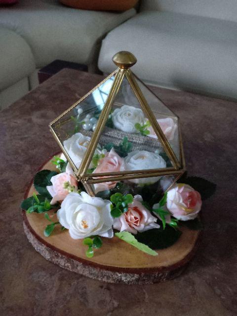 Ring Bearer Tempat Cincin Kaca Terarium