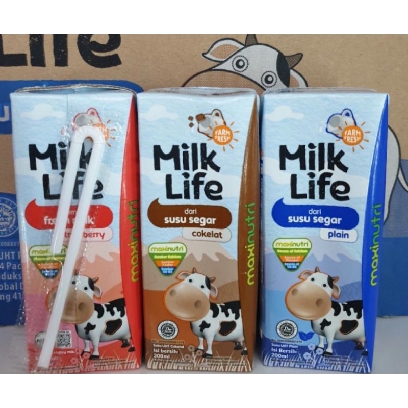 milk life 200 ml/susu anak murah/1karton isi 24 pcs/milk life murah