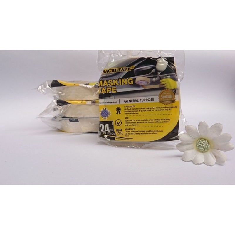 

Masking Tape Nachi Lakban Kertas 24 mm 20 Yards Berkualitas