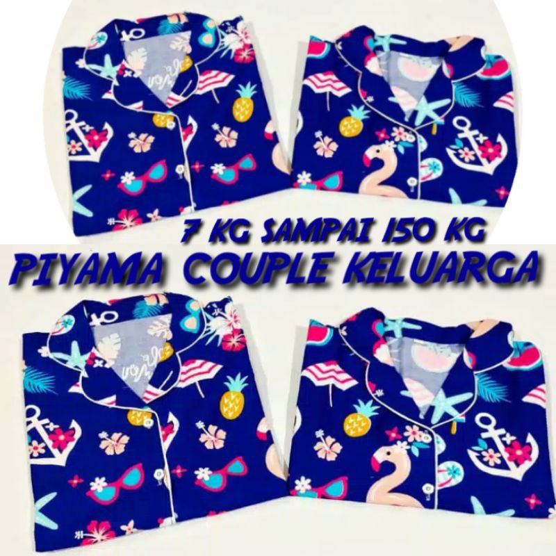 bisa couple ibu dan anak motif flamingo navy