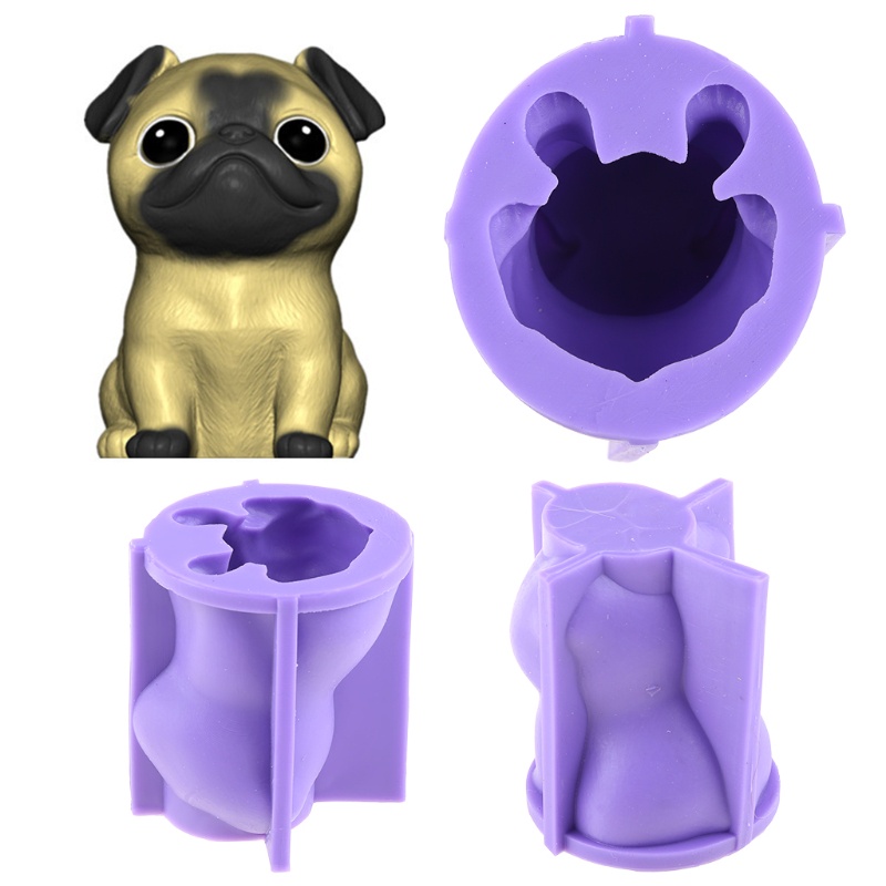 SIY  Cute Little Pug Dog Home Decorations Epoxy Resin Mold Ornaments Silicone Mould