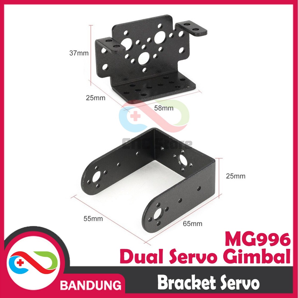 BRACKET SERVO MG995 MG996 DUAL SERVO GIMBAL ROBOT STEERING GEAR