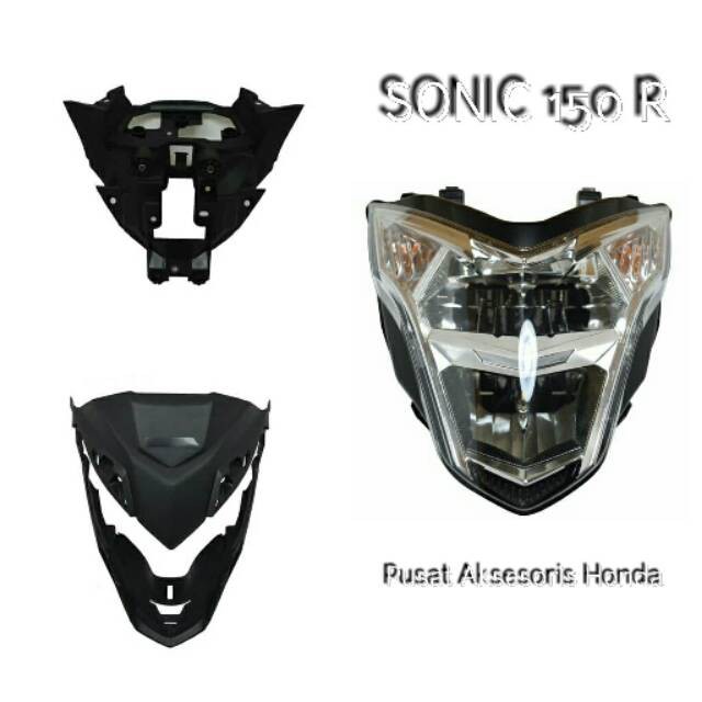 Cover Batok Kepala dan Lampu Depan Reflektor Headlight Sonic 150 R ORI Honda