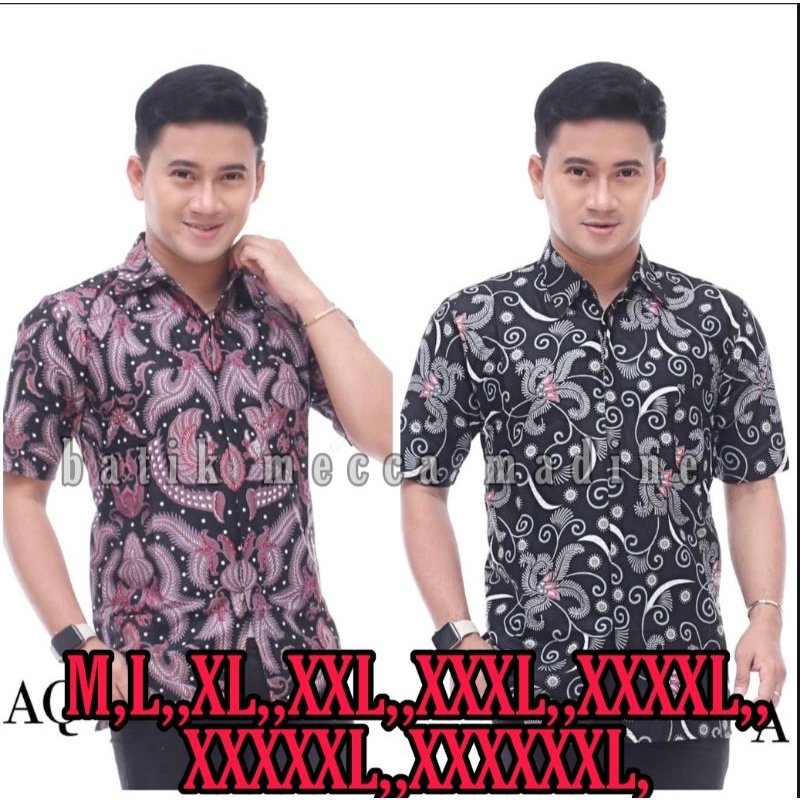 M, L, XL, XXL, XXXL, XXXXL, XXXXXL HEM KEMEJA BATIK PRIA LENGAN PENDEK TERVIRAL JUMBO BATIK ORIGINAL