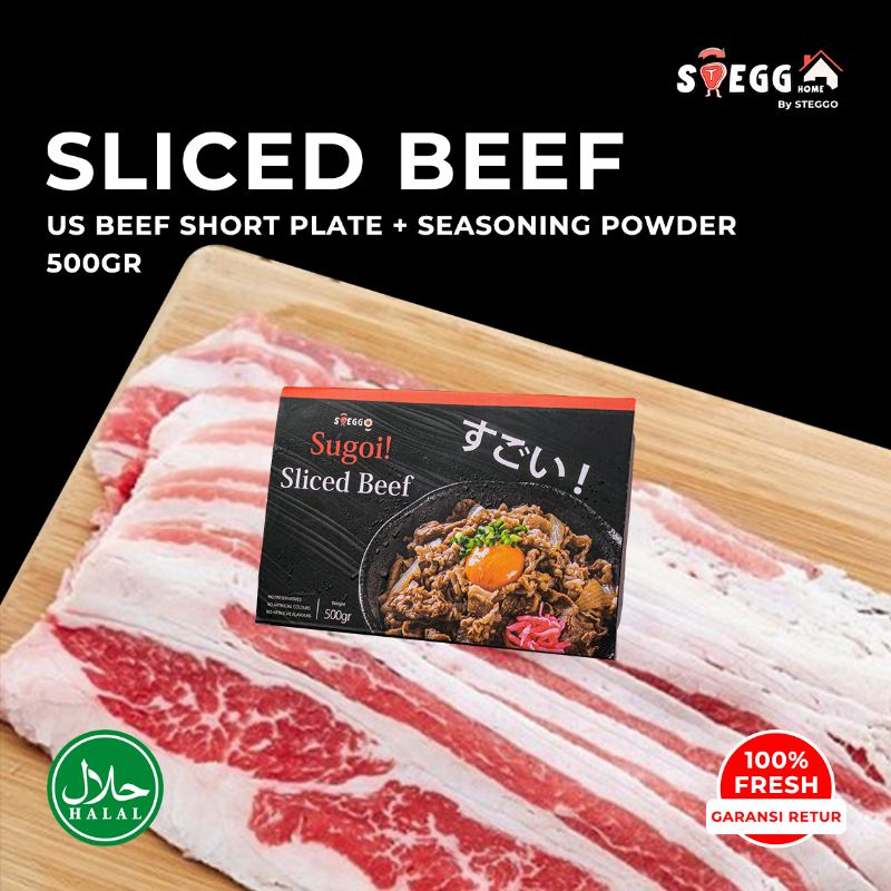 Slice Beef/ Sugoi Beef Shortplate. Daging sapi beef slice premium 500 Gr by Steggo