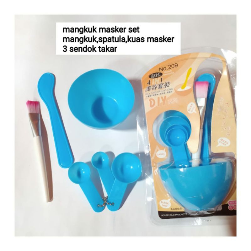 [COD] Mangkuk Plastik Masker Set 4in1 Plus Kuas Sendok Praktis &amp; Mudah digunakan untuk Meracik Masker Wajah