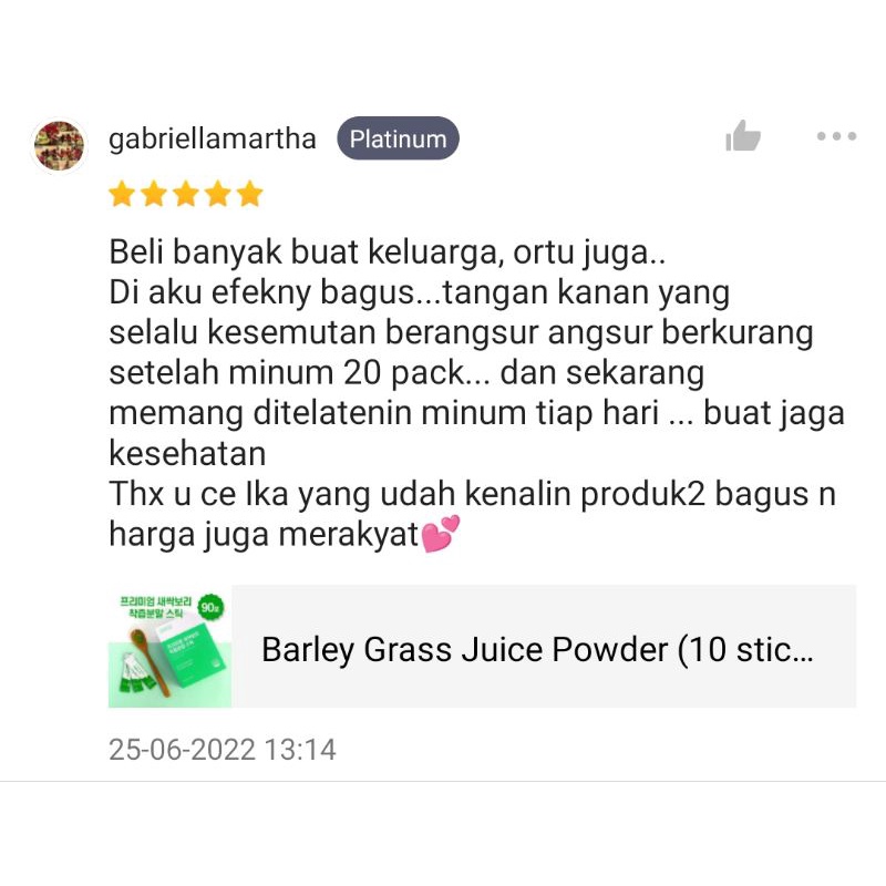 🇰🇷Korean Barley Grass Juice Powder (10 sticks)