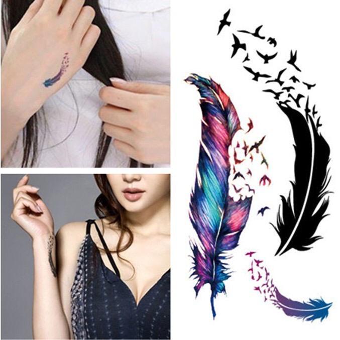 Tato Bulu Binatang - Tattoo Temporary Bunga - Tato Temporer