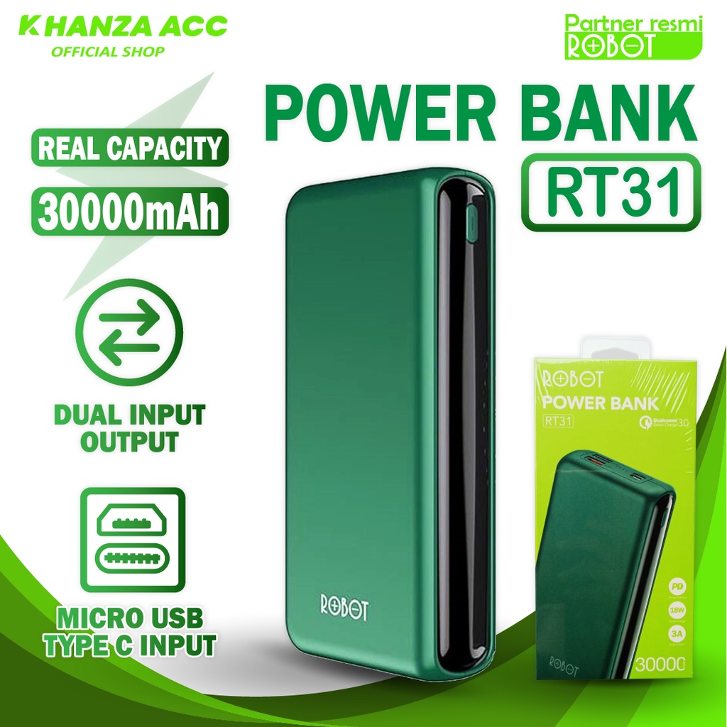 Powerbank Robot 10000mah / 20000mah Original Fast Charging