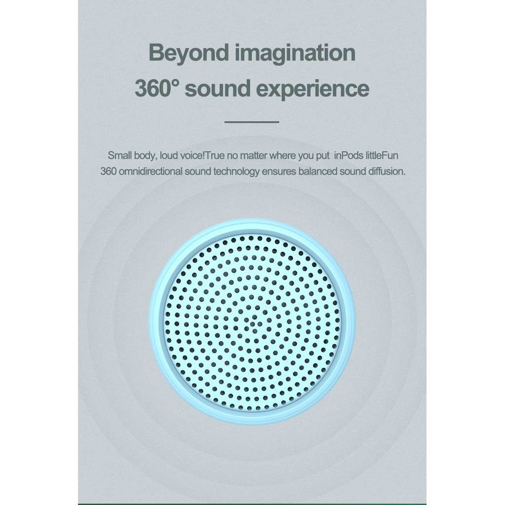 Speaker Bluetooth Macaron InPods Little Fun Wireless Mini Portable Stereo Bass TWS-7
