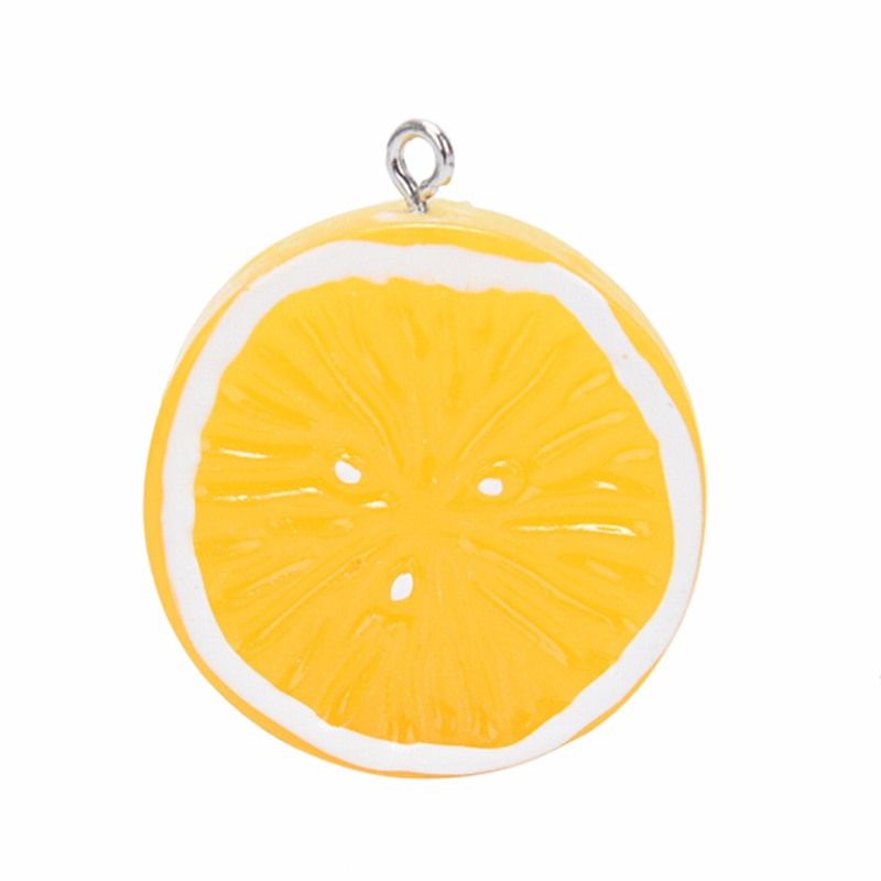 Hbid 10Pcs / Lot Liontin Potongan Buah Lemon Jeruk Bahan Resin untuk Perhiasan DIY